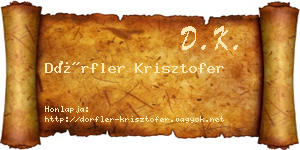 Dörfler Krisztofer névjegykártya